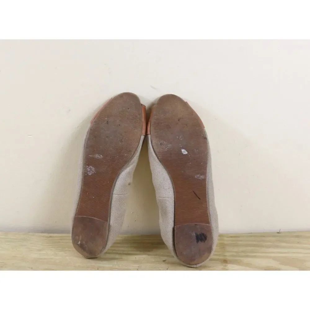 Diesel Shoes Womens 8.5 Brown Canvas Leather Flex Trex Ballet Flats Open Toe_7